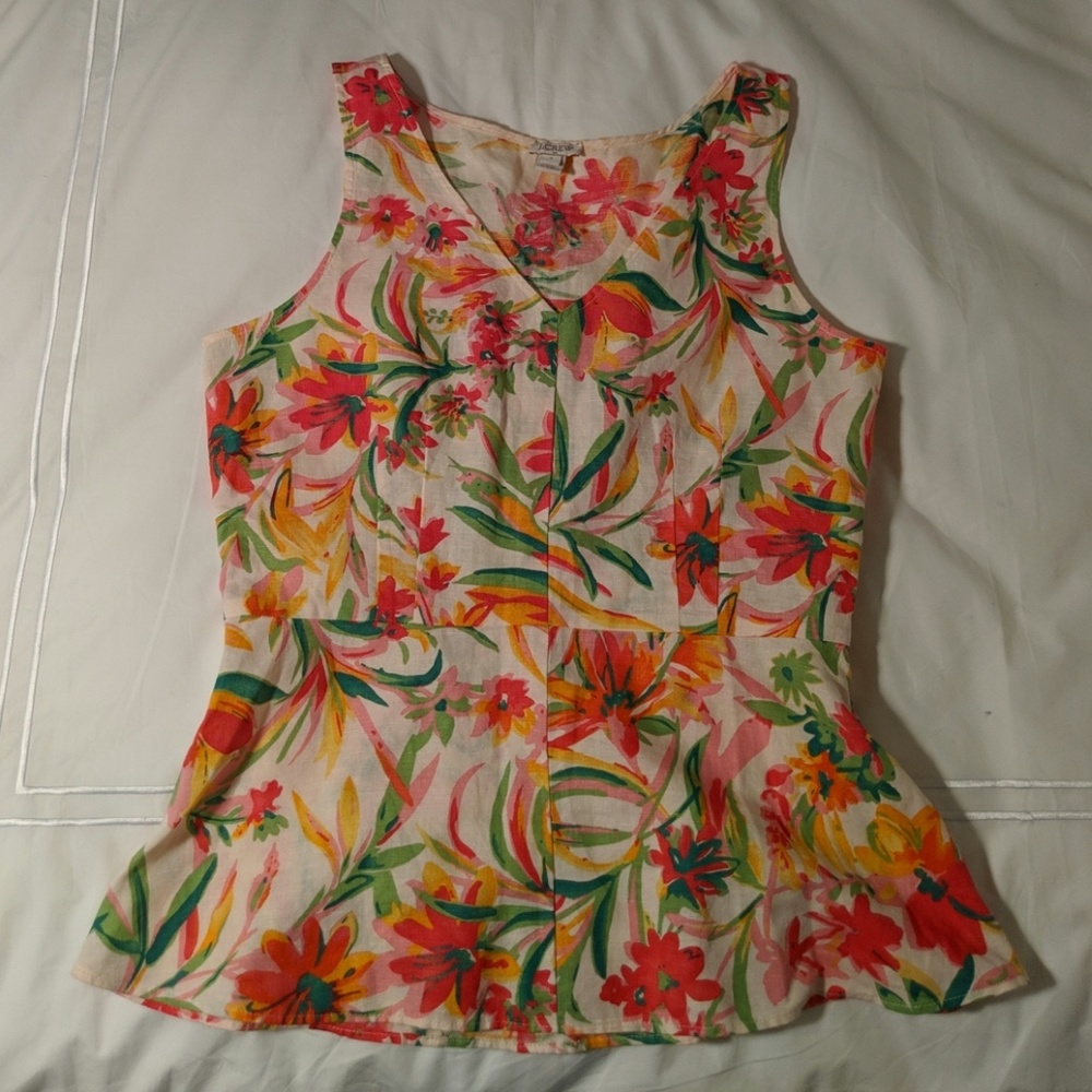 J. Crew Floral Peplum Top